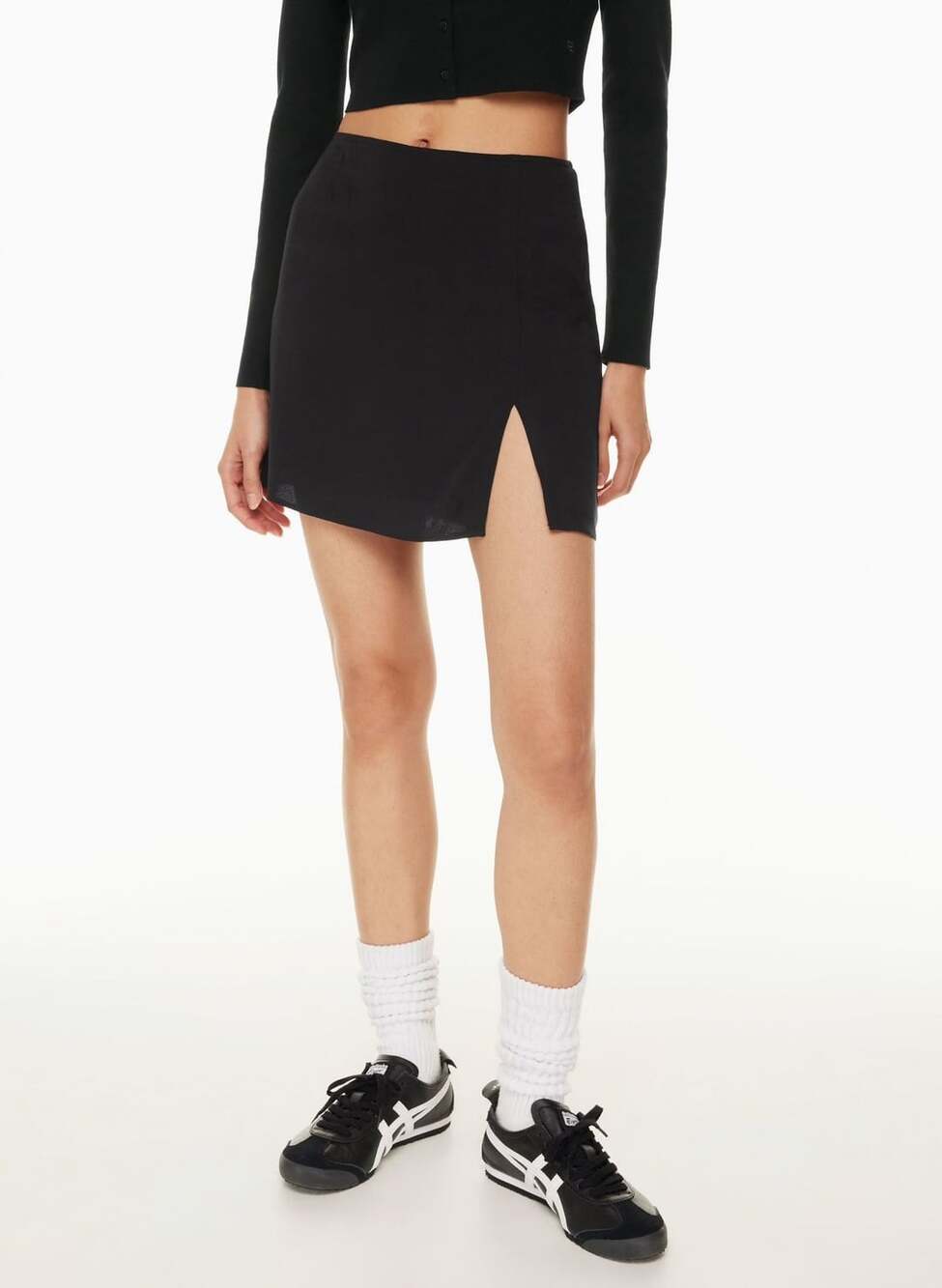 Aritzia Sunday Best Tatiana Skirt Black Mini Skirt with Slit